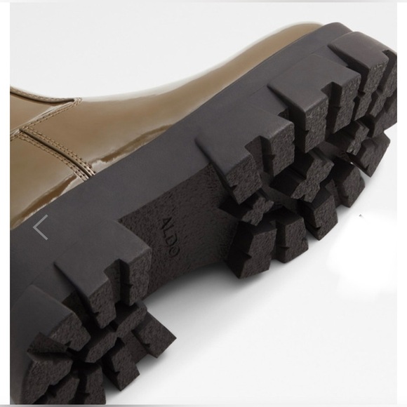 ALDO GRANDSOLE patent lug sole Platform ankle boots size‎ 10 brand new - Picture 10 of 13